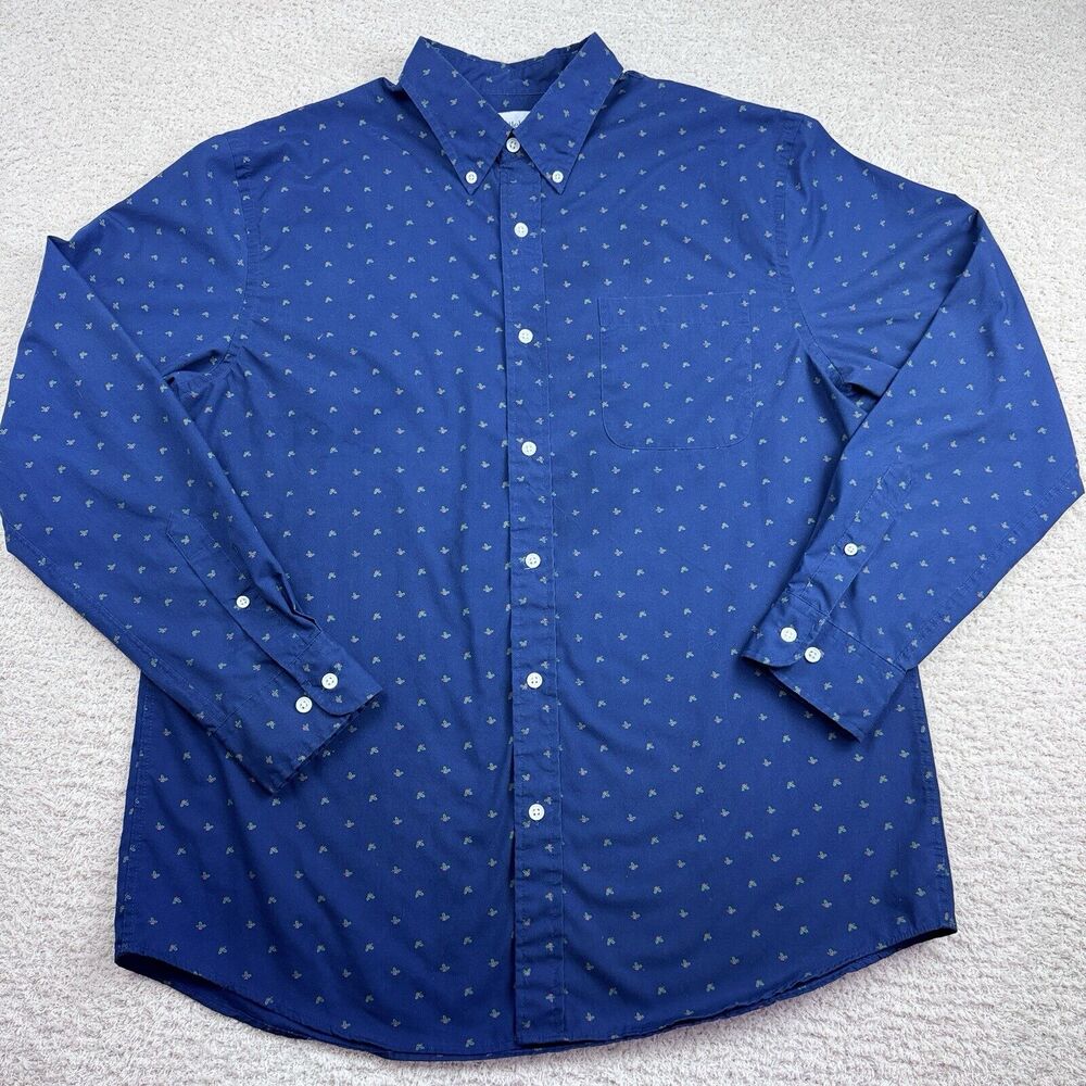 Saddlebred Men's Classic‎ Fit Regular Dress Shirt Sz L Blue Mistletoe Formal